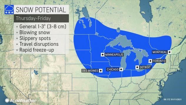 Snow potential Thur-Fri by AccuWeather
